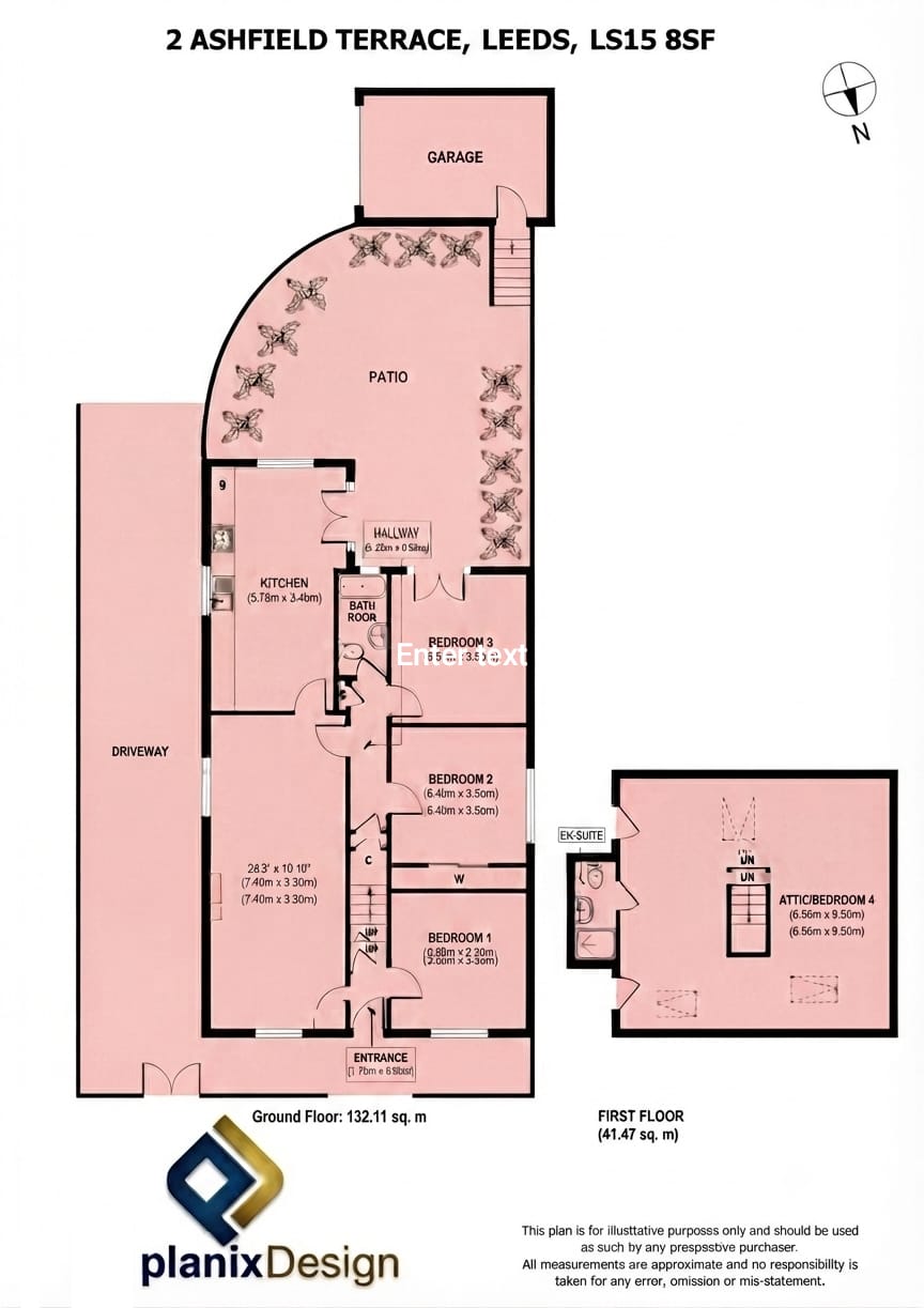 Coloured professional floor plan for property listing