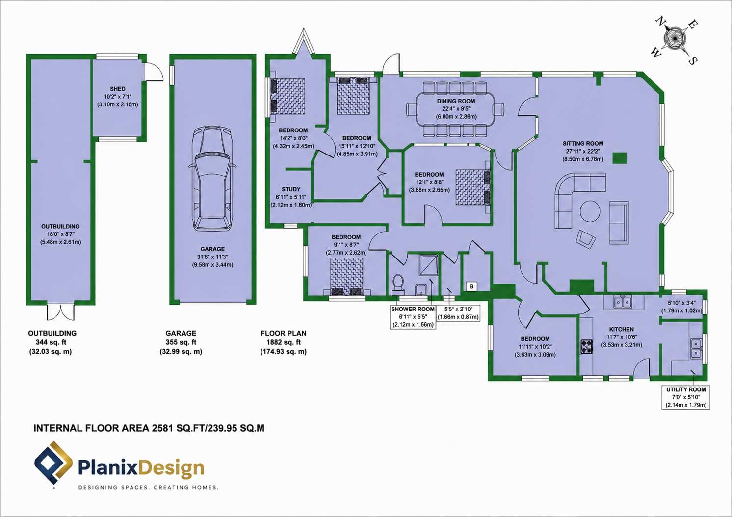Professional 2D floor plan example
